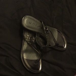 Pewter Unisa wedge shoes size 7.5 NWOT